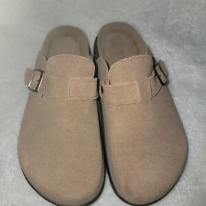 Project Cloud Tan Leather Clogs